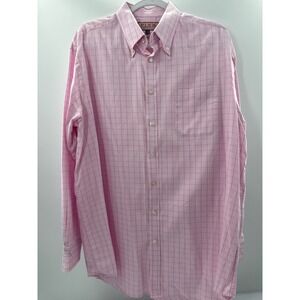Thomas Pink Jermyn Street London Traveller Pink Check Button Down Shirt